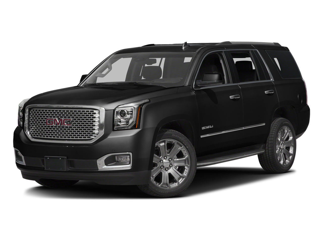 2016 GMC Yukon Denali in Onyx Black — front three-quarter view