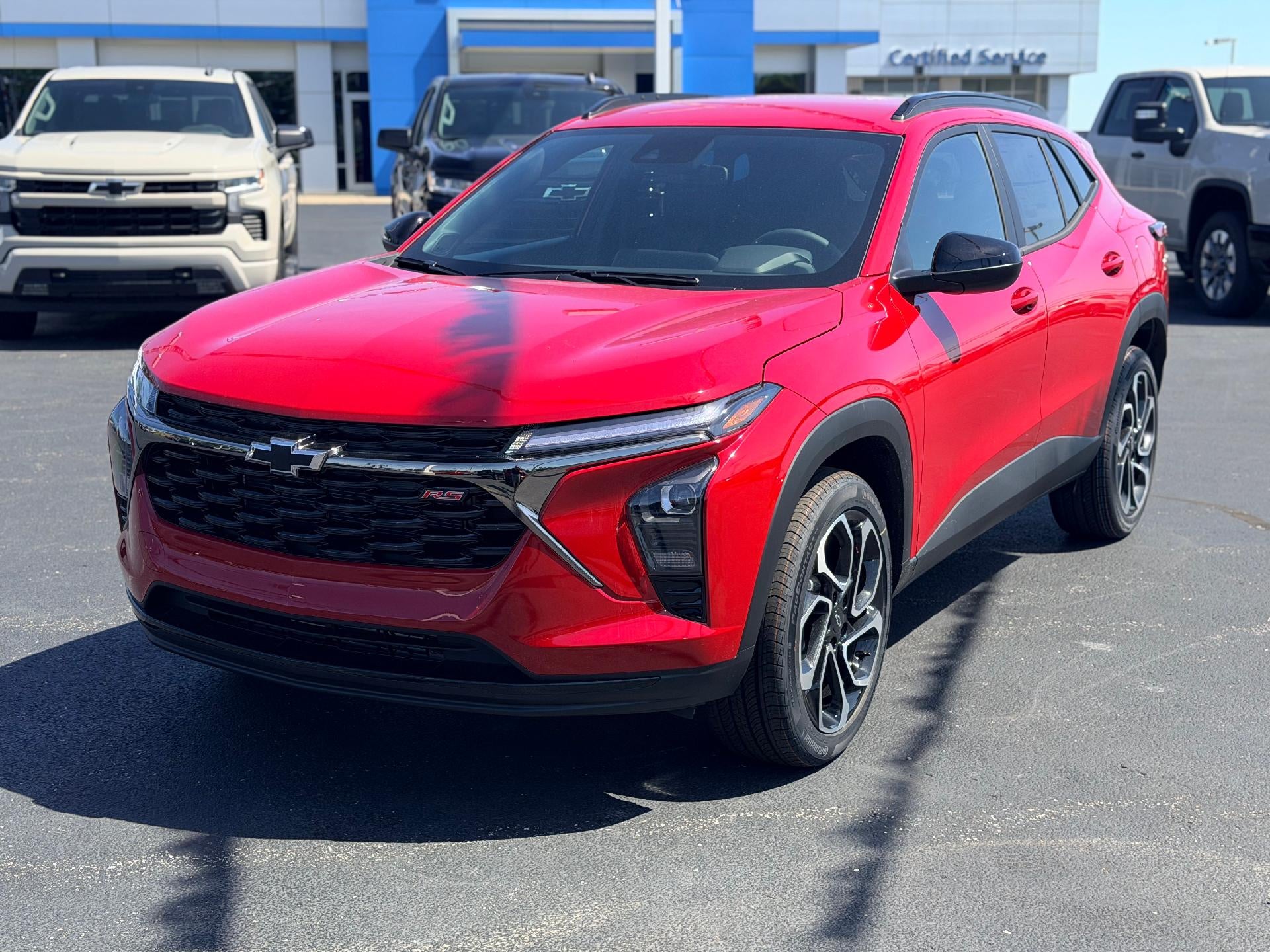 2026 Chevrolet Trax 2RS in Apex Red — front three-quarter view
